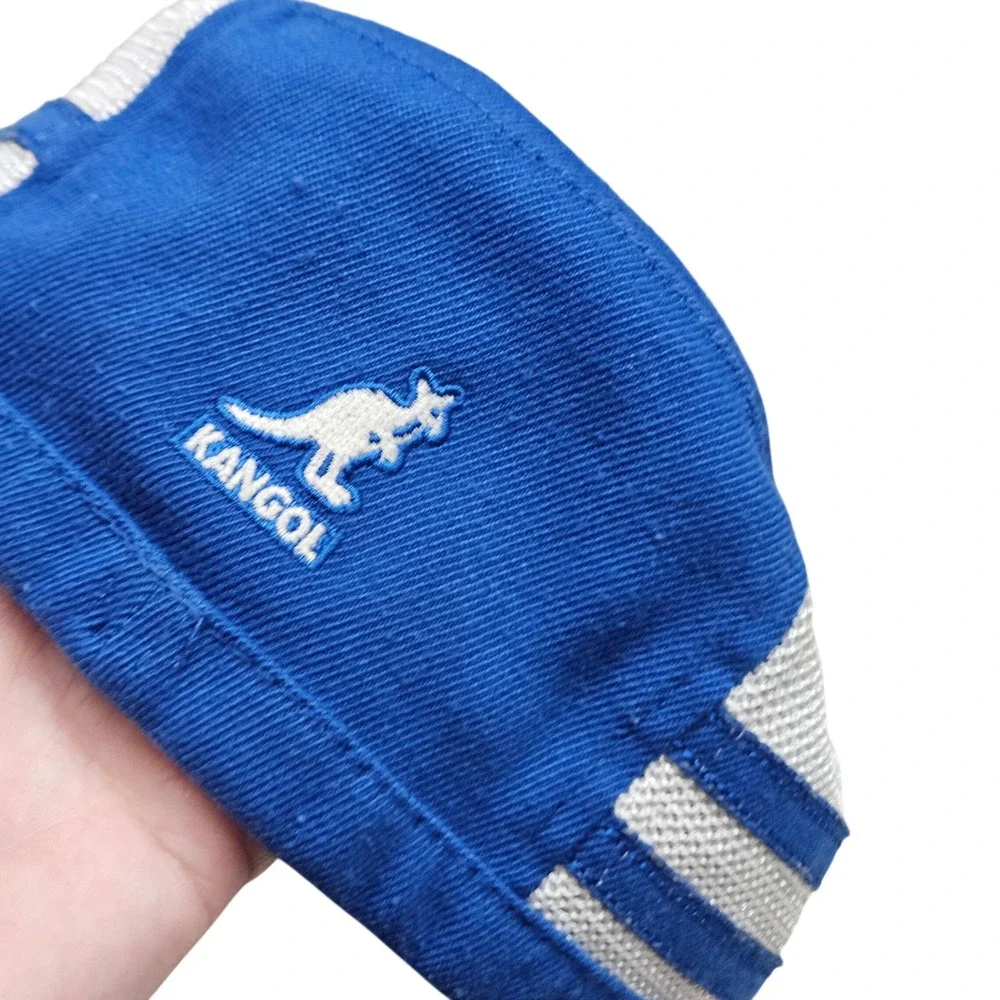 Kangol Racer Army Cap Kids S/M Blue White Stripe Flexfit Cadet Military Hat